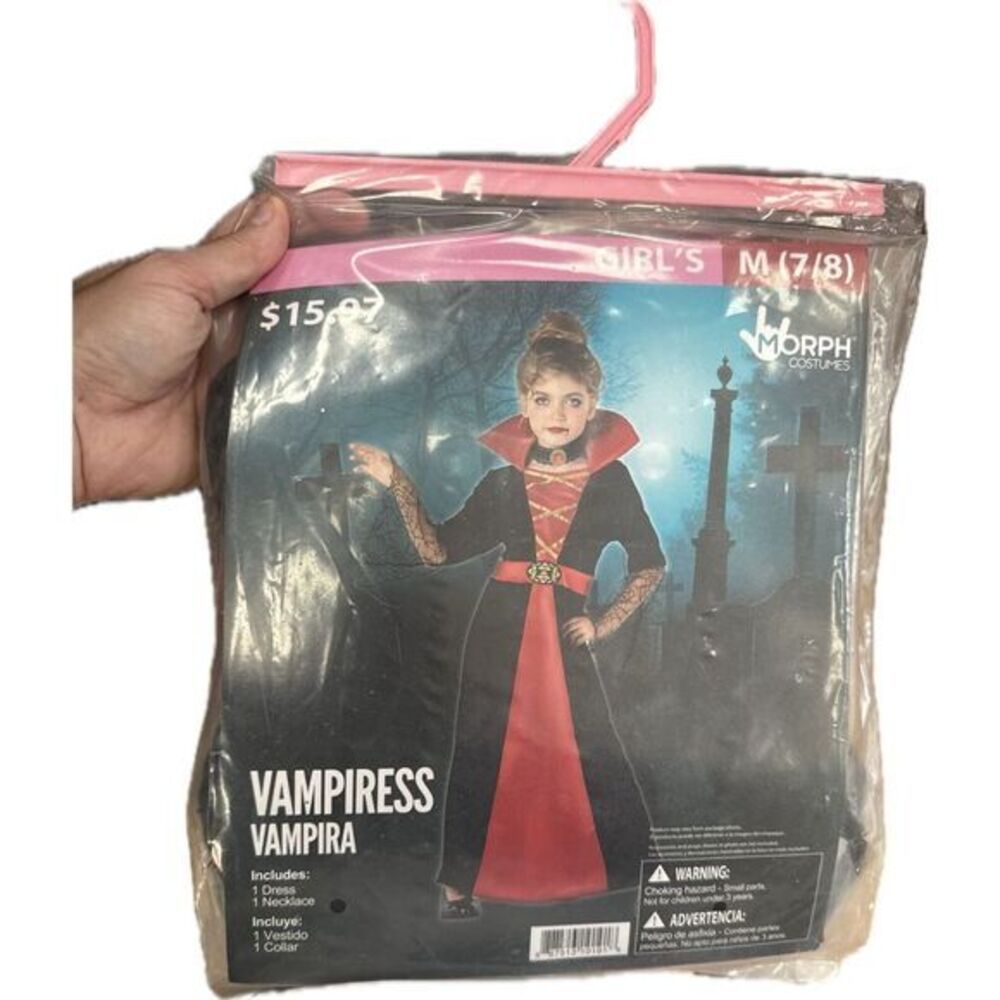 Morph Costumes Vampiress‎ Vampire Dracula Halloween Costume Girls M (7/8) NIB